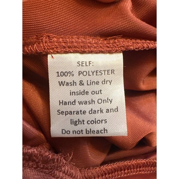 Red Ruched Velvet Midi Dress With Cowl Neckline & Spaghetti Straps By Mia Joy L - Picture 6 of 6